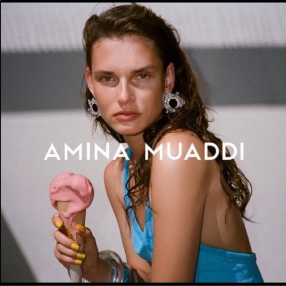 Amina Muaddi *As seen on Kyle Richards* BEGUM CRYSTAL EMBELLISHED EARRINGS shoes - Picture 7 of 12